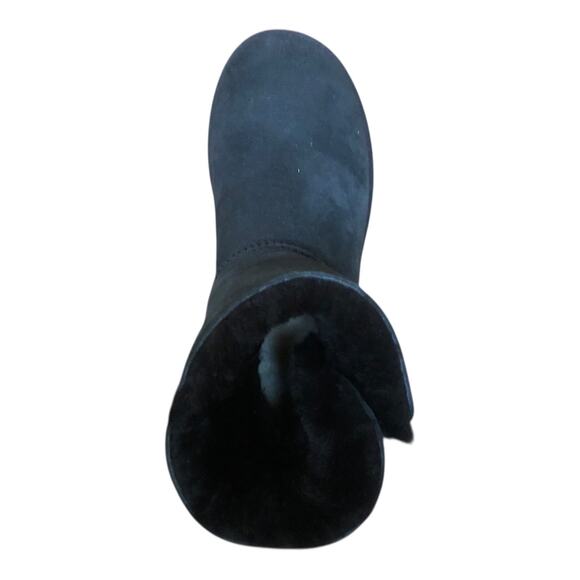 UGG Australia Keely Bailey Toggle Button Black Suede Shearling Boots Women's 7/8 - Picture 8 of 14